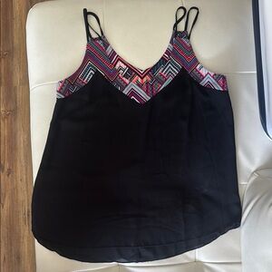 Black Geometric Women's Top